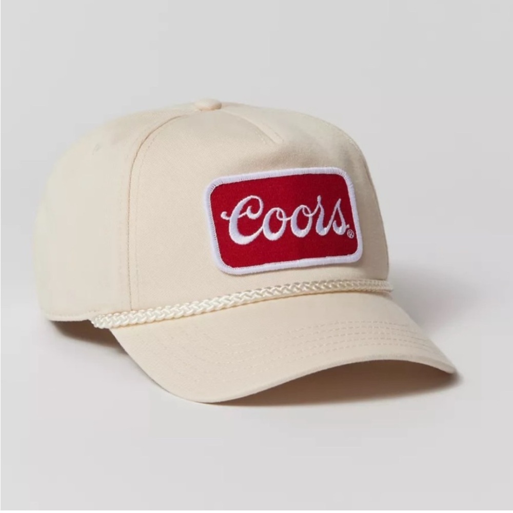 American Needle Beige Cap with Red Label